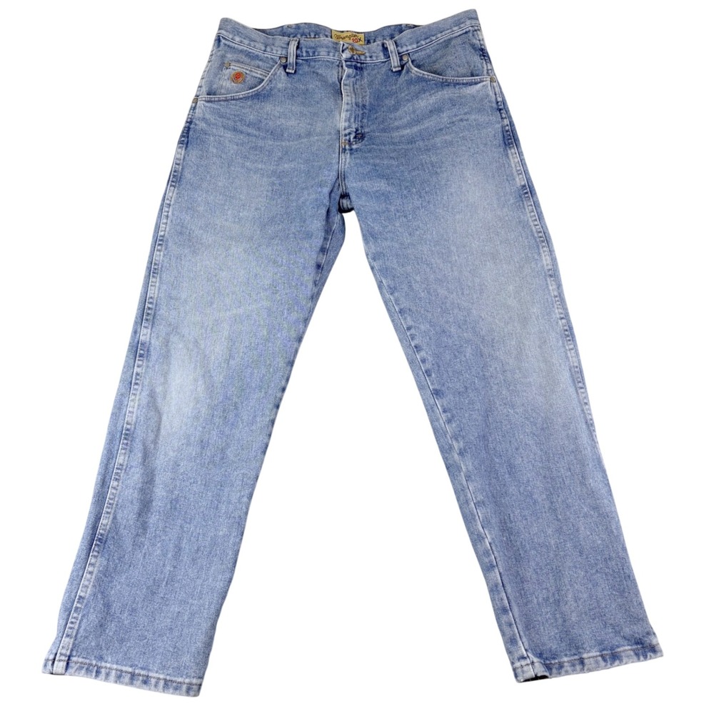 Wrangler 36x30 Blue Jeans 20X Style 22 Original Fit Light Wash Western Denim